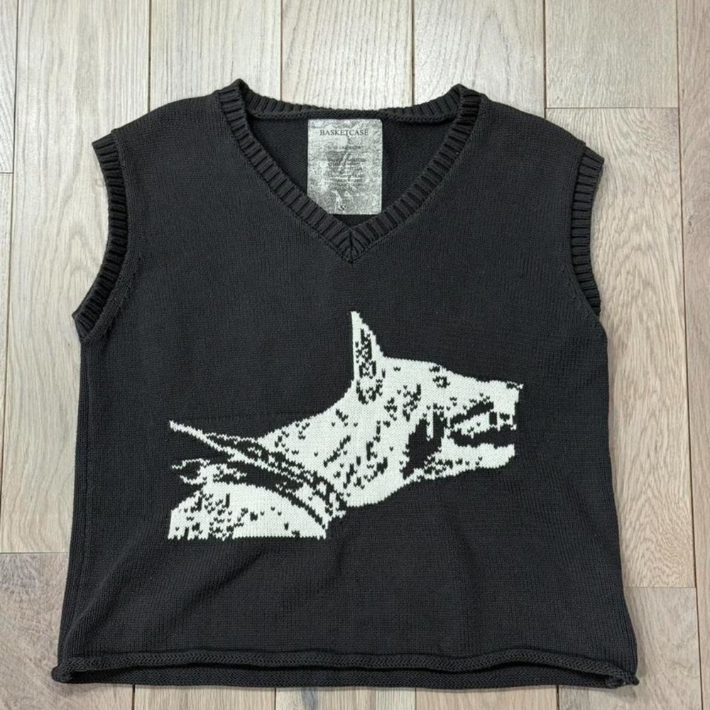 Basketcase Gallery Dog Knit Sweater Vest